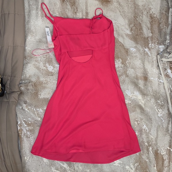 Aqua Cowl Neck Slip Mini Dress - Picture 2 of 3